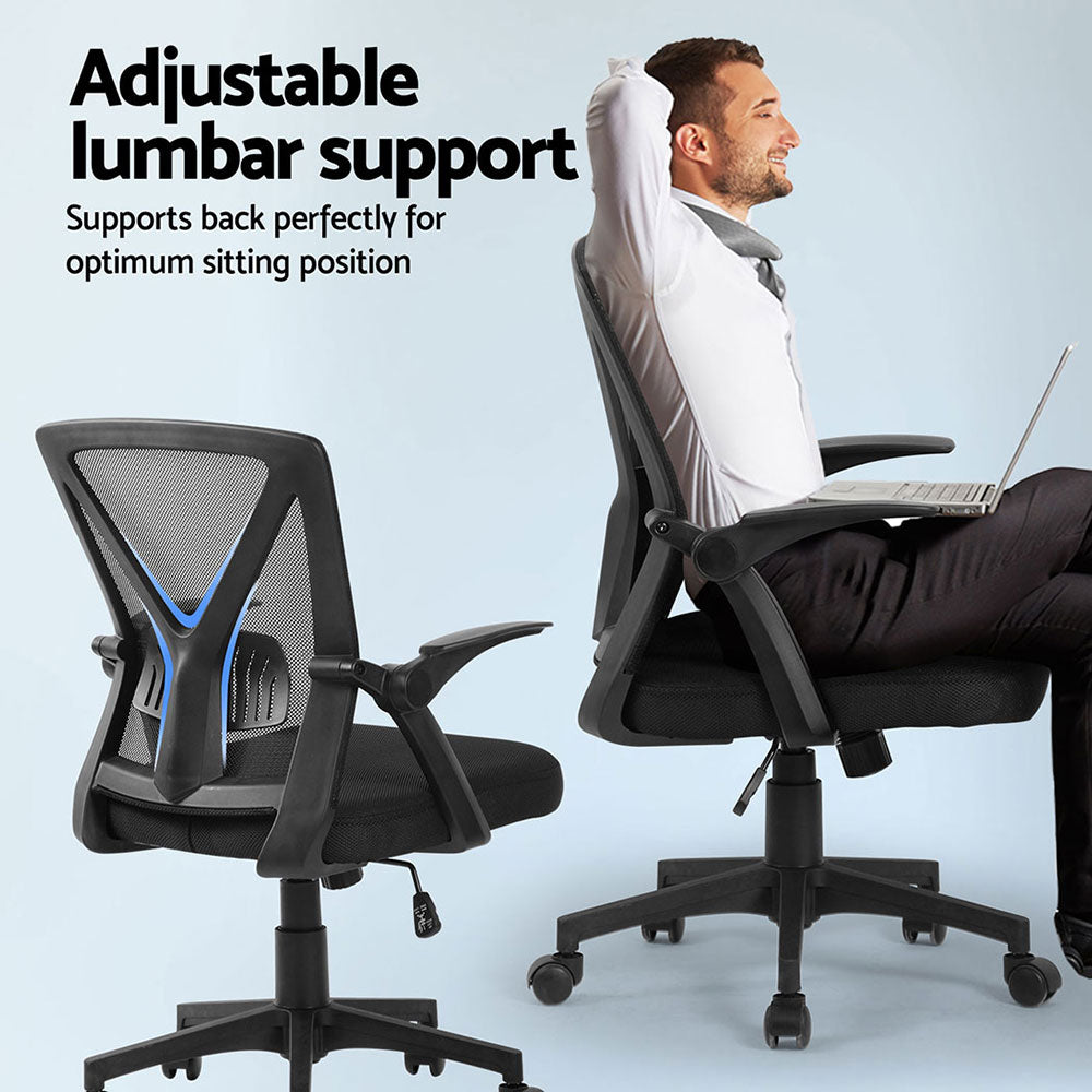 Nile Mid-Back Office Chair Mesh Black (2 Pack)