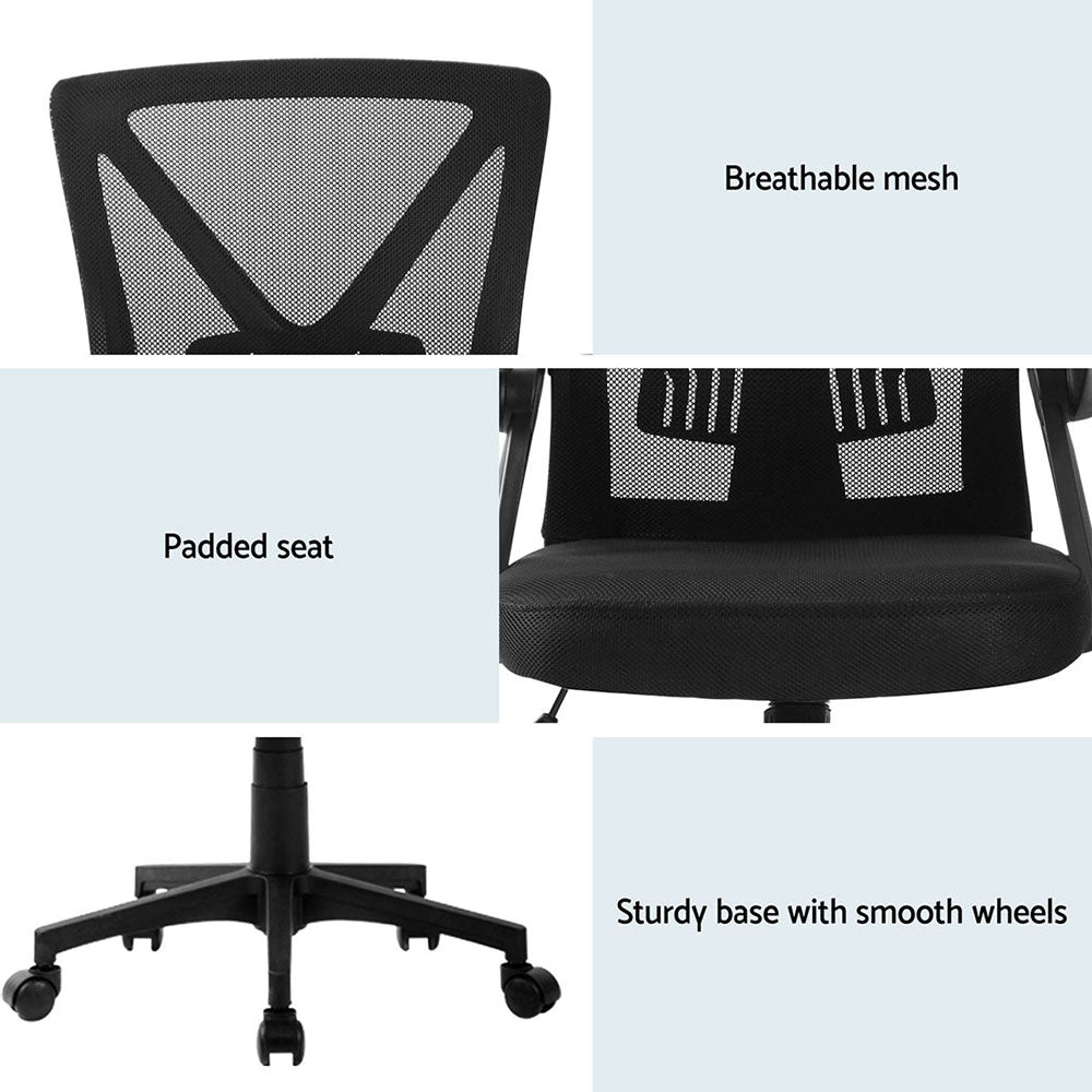 Nile Mid-Back Office Chair Mesh Black (2 Pack)