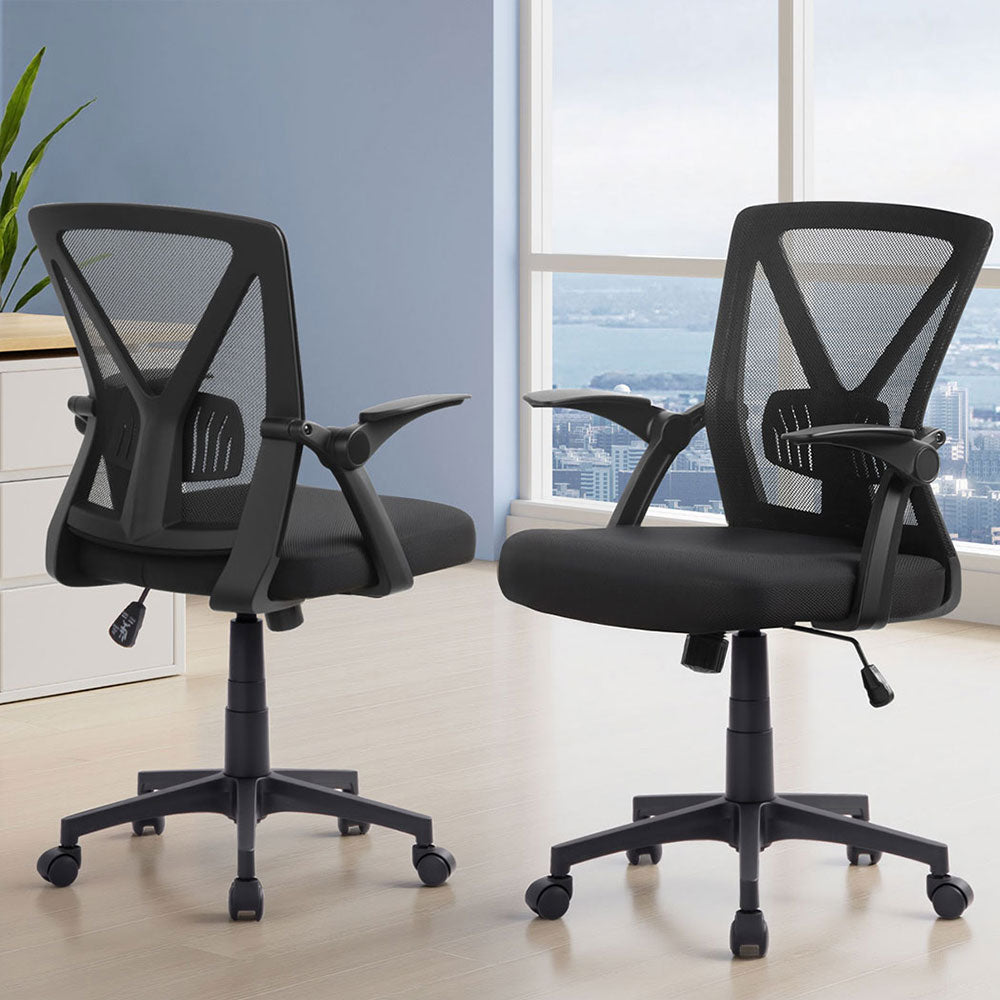 Nile Mid-Back Office Chair Mesh Black (2 Pack)