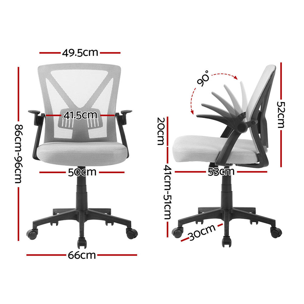 Nile 2-Pack Mid Back Mesh Office Chairs Grey