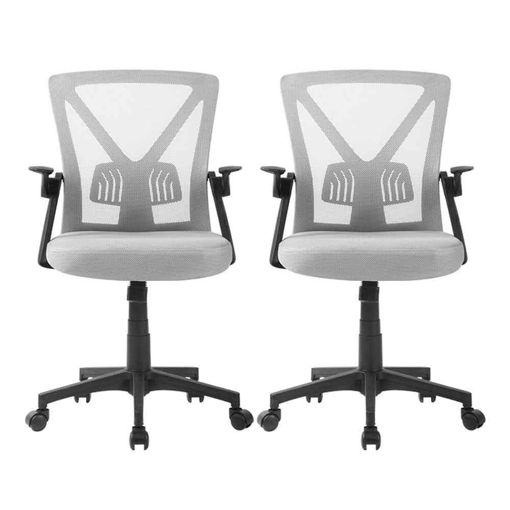 Nile 2-Pack Mid Back Mesh Office Chairs Grey
