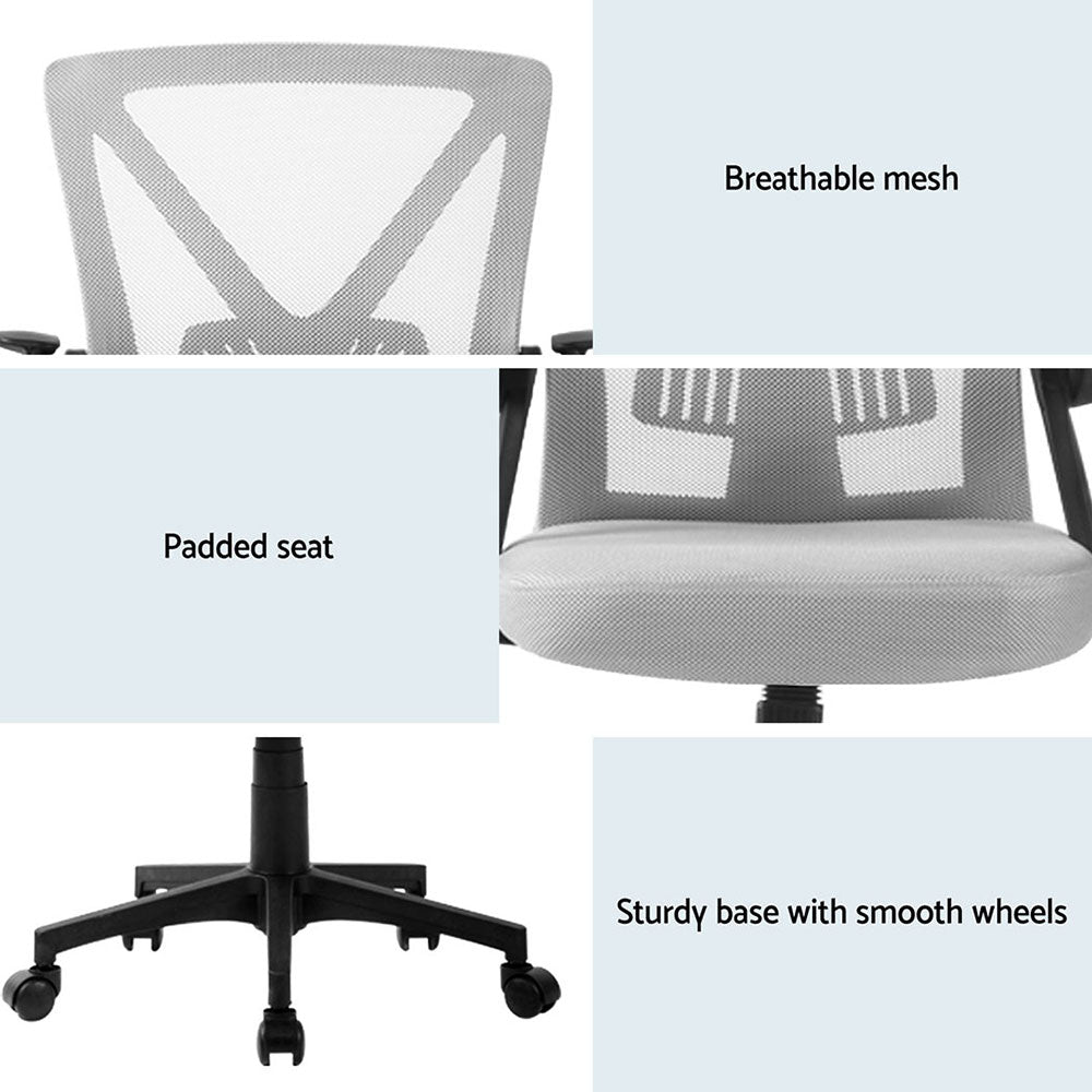 Nile 2-Pack Mid Back Mesh Office Chairs Grey