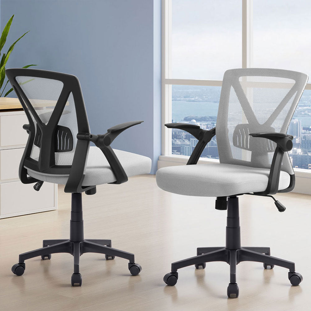 Nile 2-Pack Mid Back Mesh Office Chairs Grey