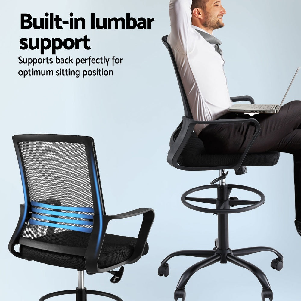Artiss Mesh Drafting Office Chair Black