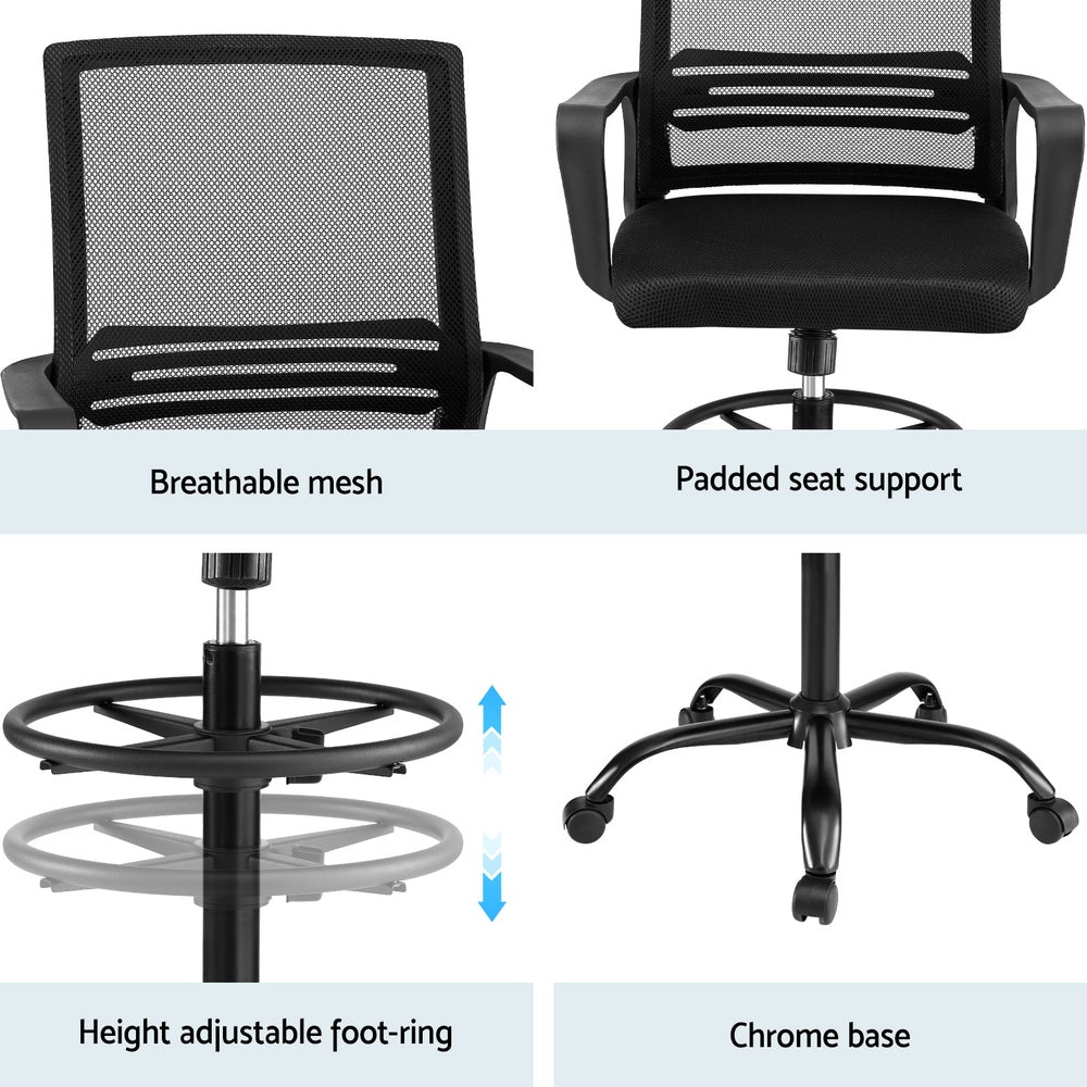 Artiss Mesh Drafting Office Chair Black