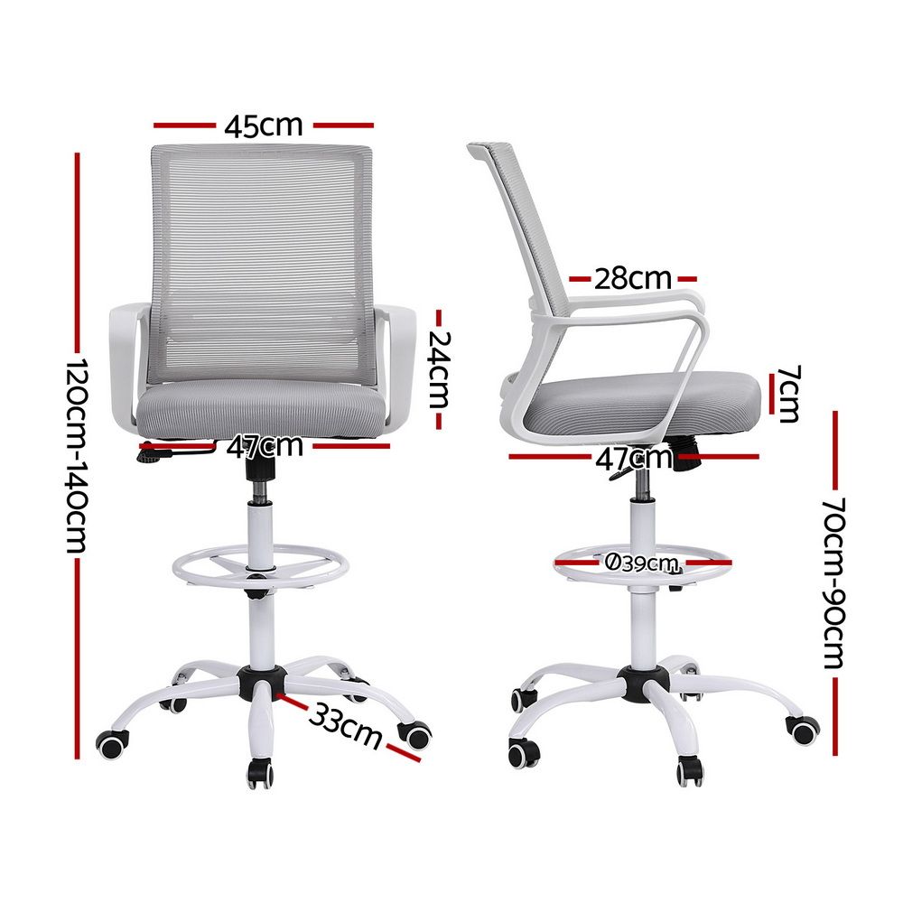 Artiss Mesh Drafting Office Chair Adjustable Height White