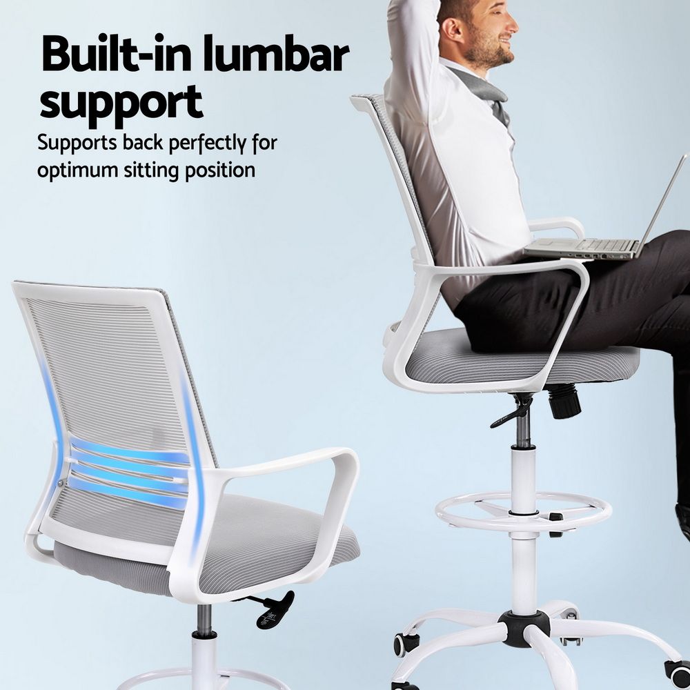 Artiss Mesh Drafting Office Chair Adjustable Height White