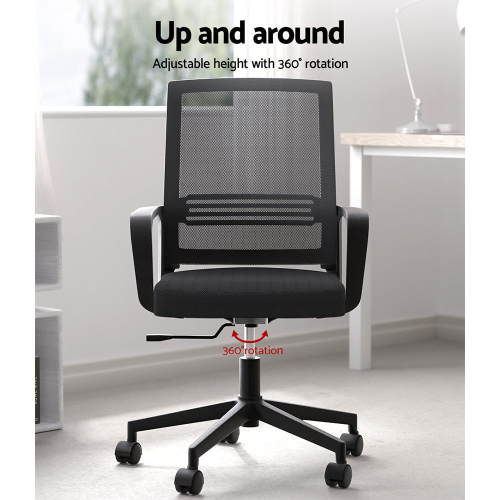 Artiss Mid-Back Mesh Office Chair Black