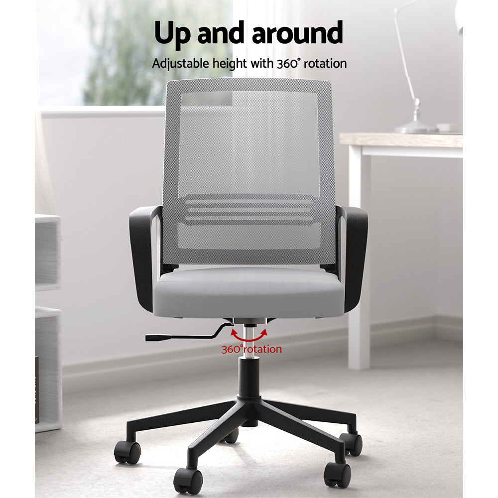 Artiss Mid-Back Mesh Office Chair Grey
