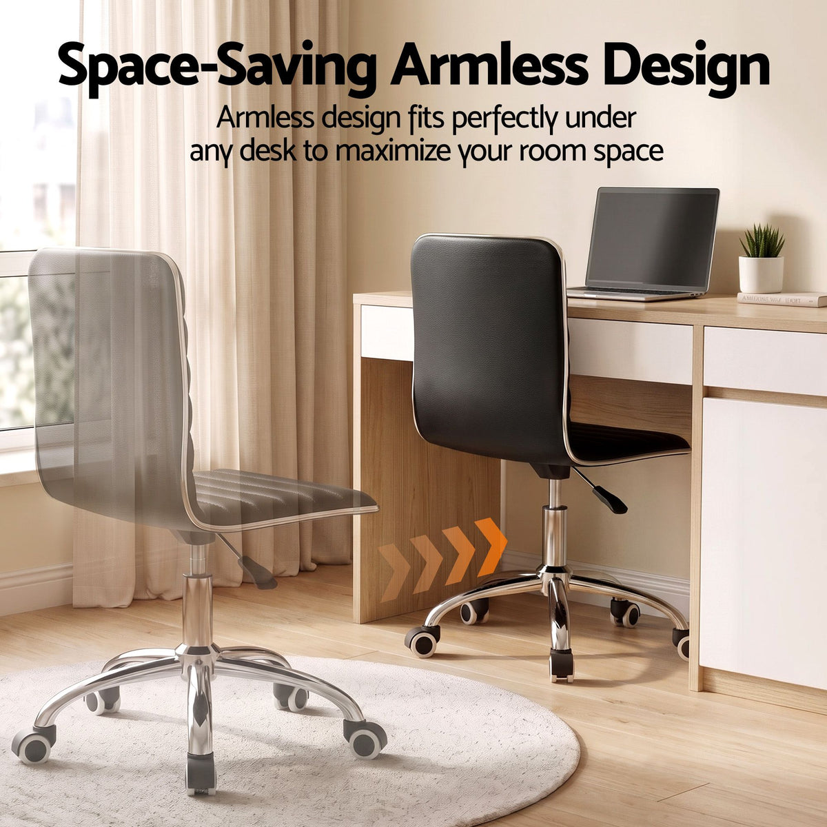 Artiss Office Chair Low Back PU Leather Black