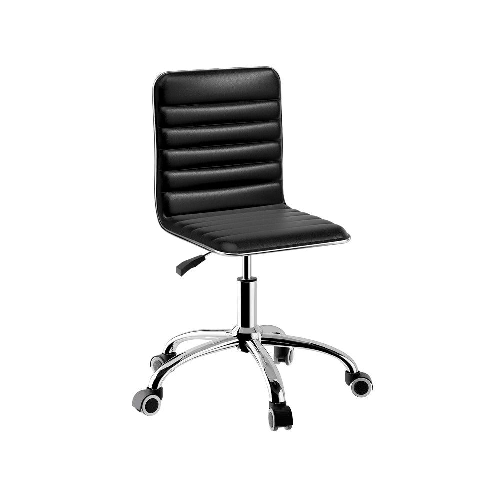Artiss Low-Back Office Chair PU Leather Black