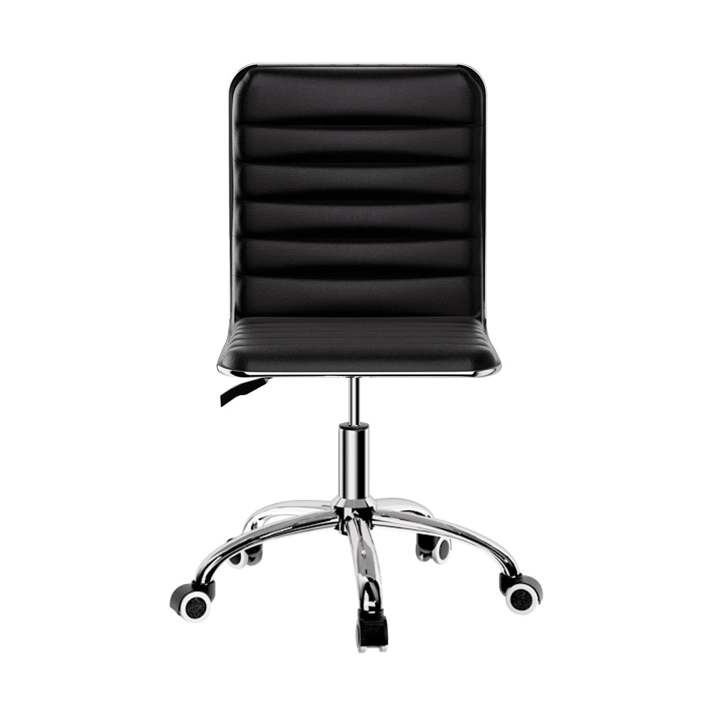 Artiss Low-Back Office Chair PU Leather Black