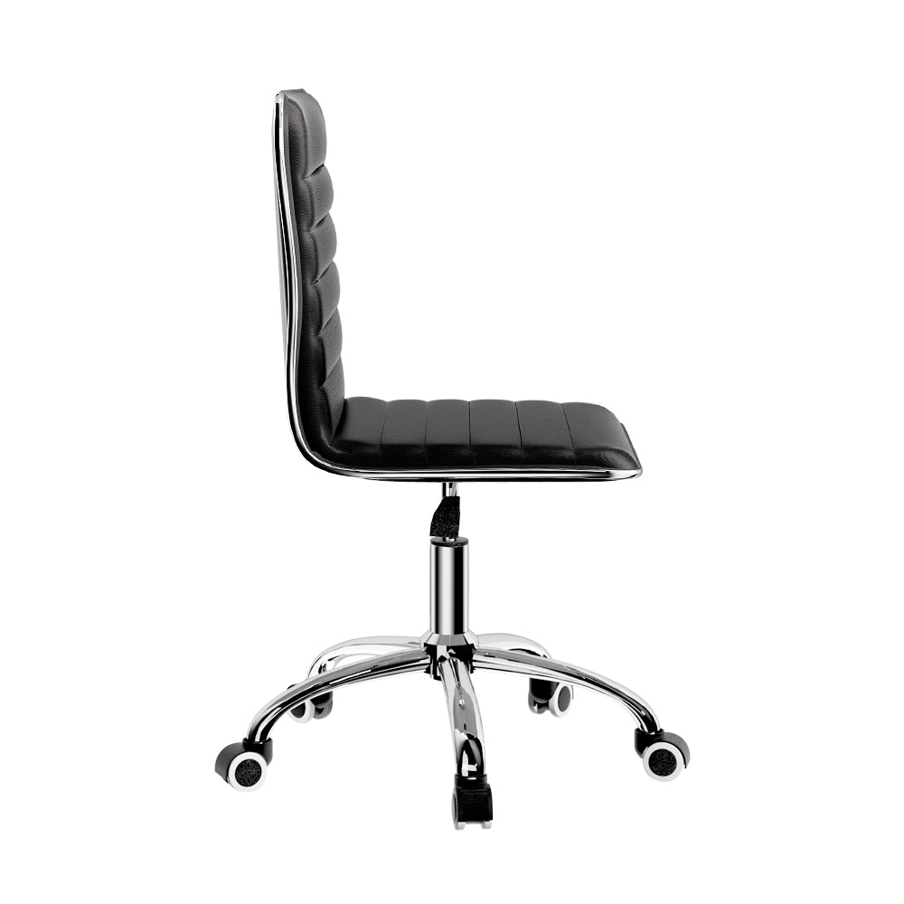 Artiss Low-Back Office Chair PU Leather Black