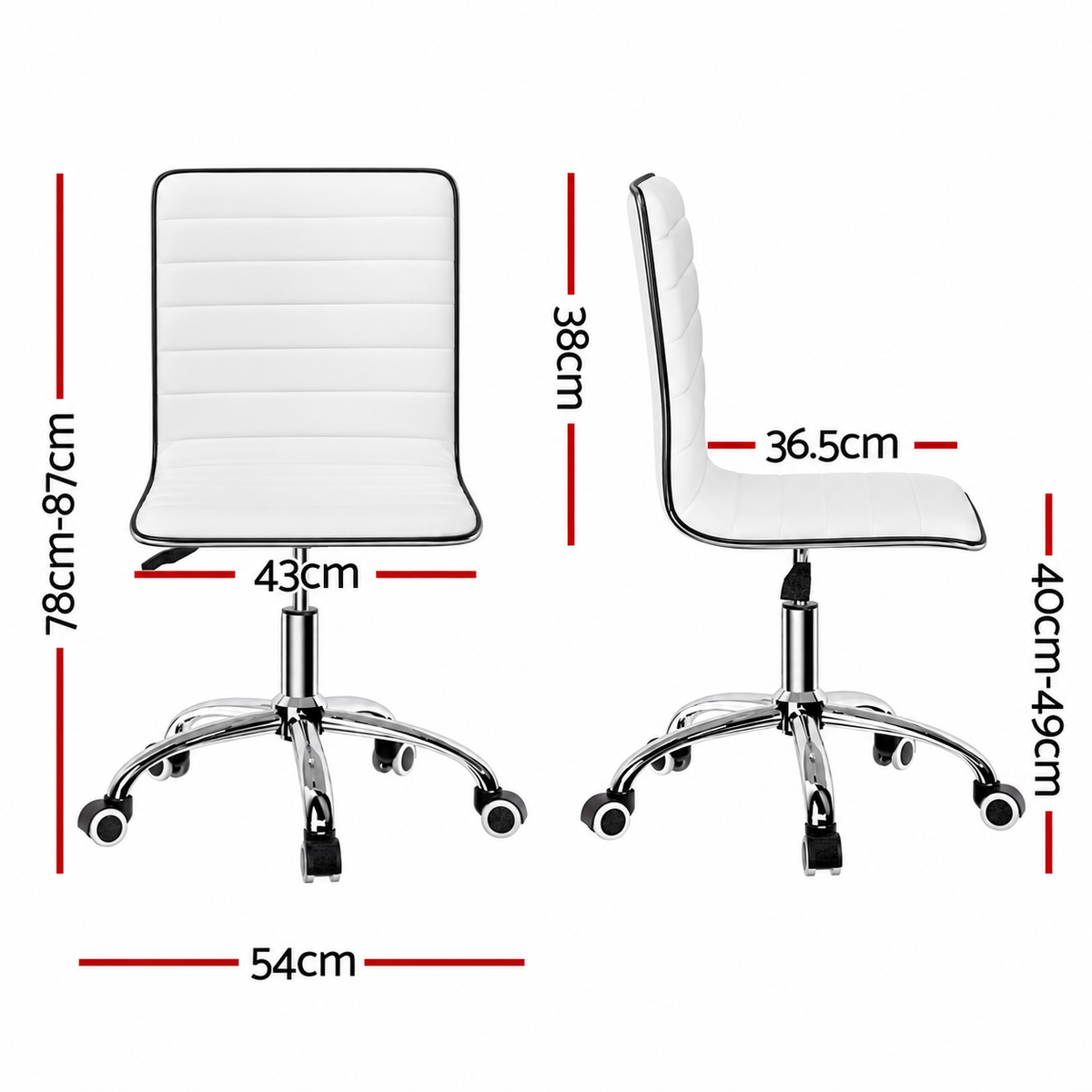 Artiss Office Chair PU Leather Low Back White