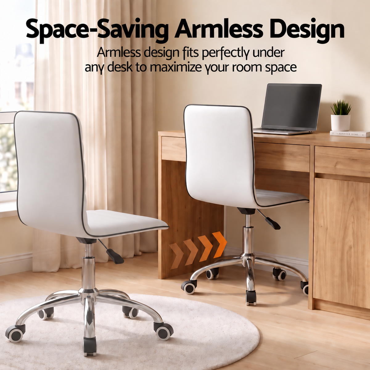 Artiss Office Chair PU Leather Low Back White
