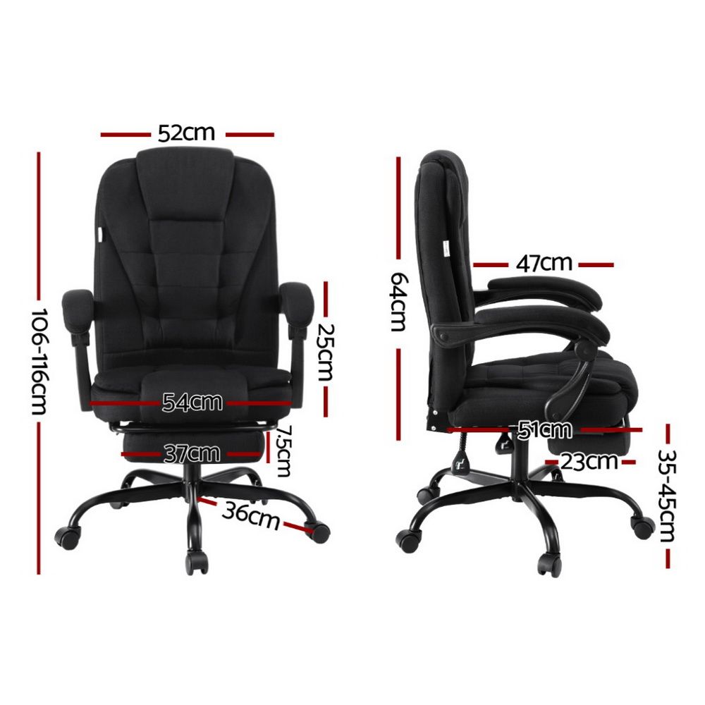 Artiss Executive Fabric Office Chair High Back with Footrest