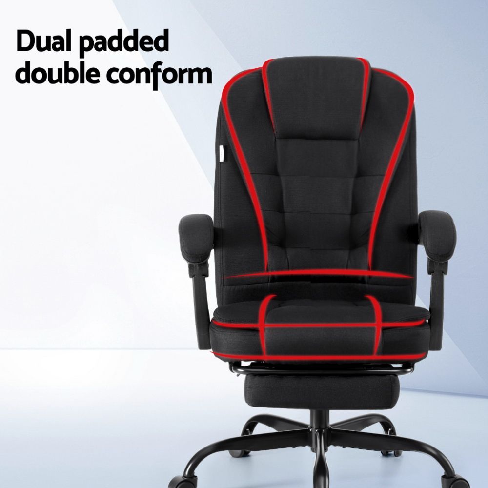 Artiss Executive Fabric Office Chair High Back with Footrest