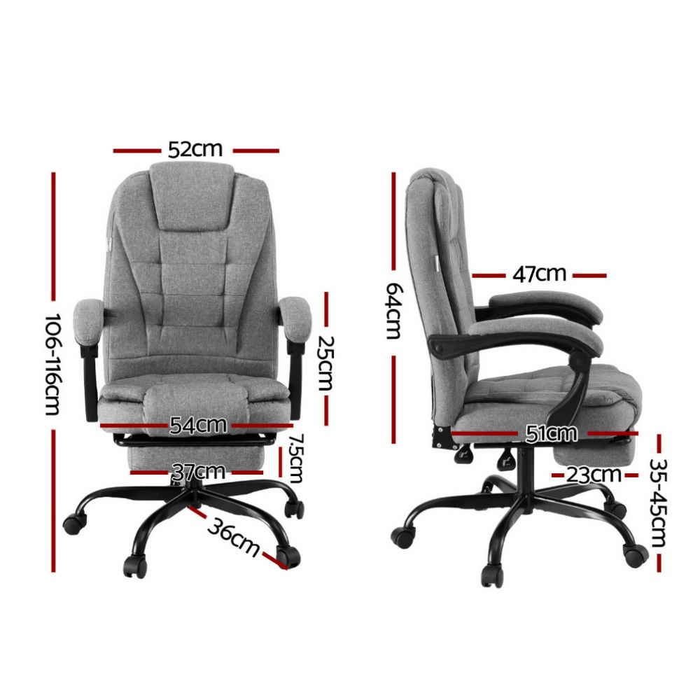 Artiss Executive Office Chair Fabric High Back Grey