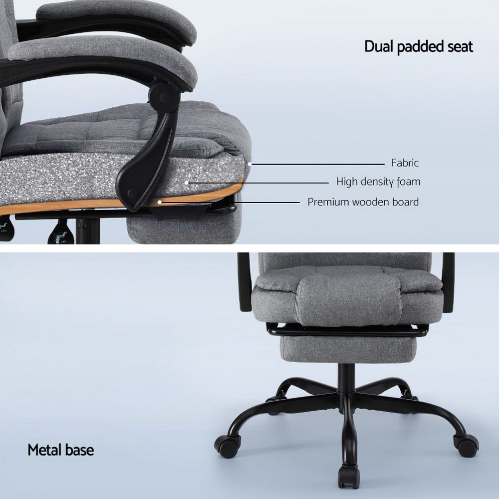 Artiss Executive Office Chair Fabric High Back Grey