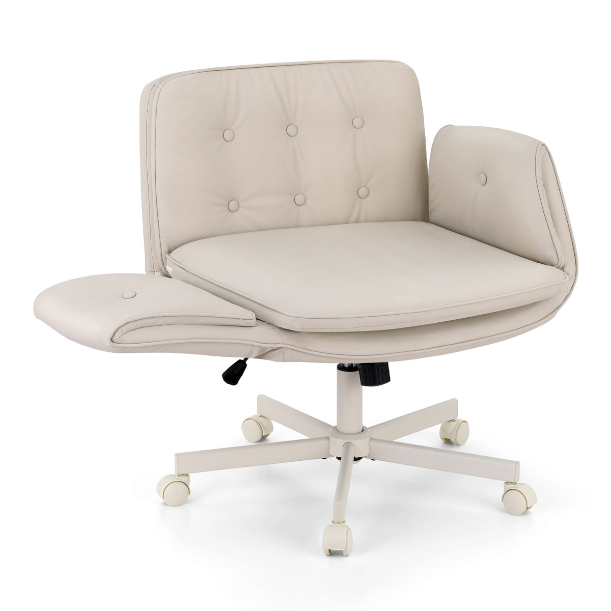 Artiss Criss Cross Desk Chair with Wheels, Beige