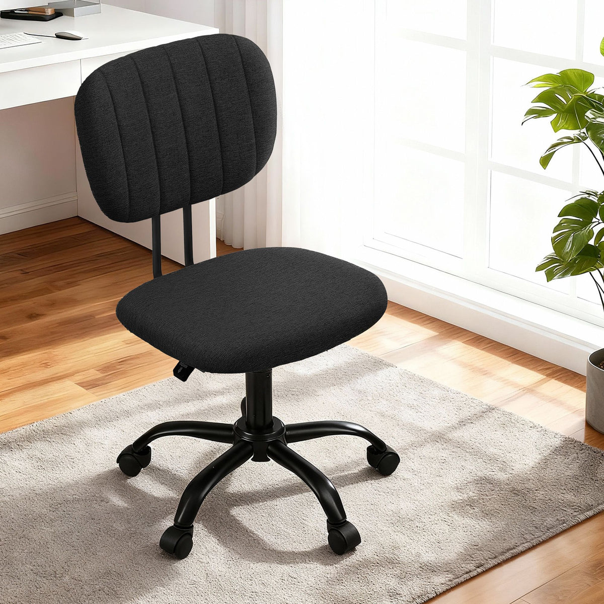 Artiss Armless Ergonomic Office Chair with Wheels, Black