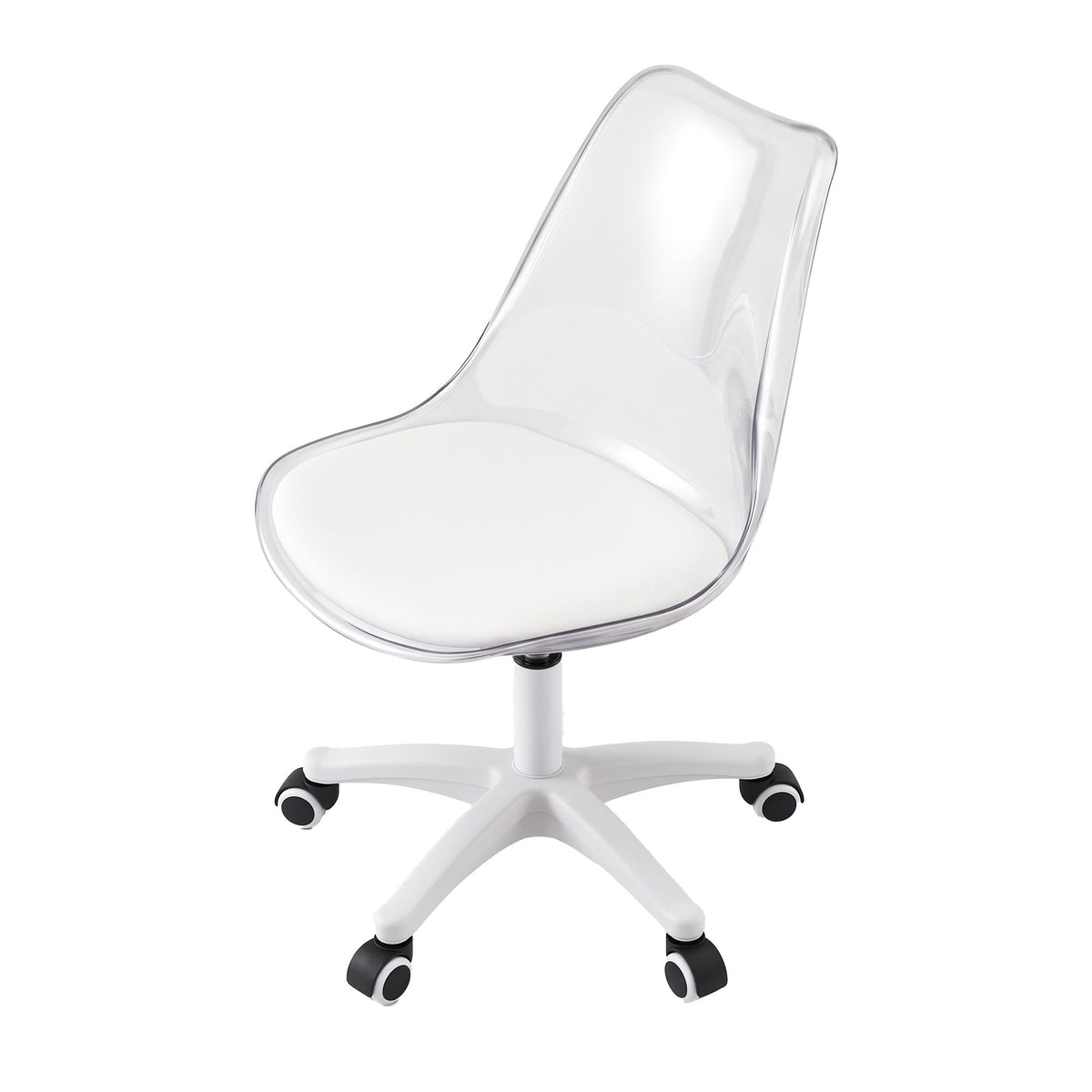 Artiss Clear Acrylic Armless Office Chair Vanity Desk White