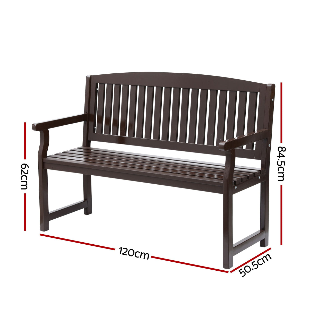 Gardeon 2 Seater Wooden Outdoor Garden Bench Brown