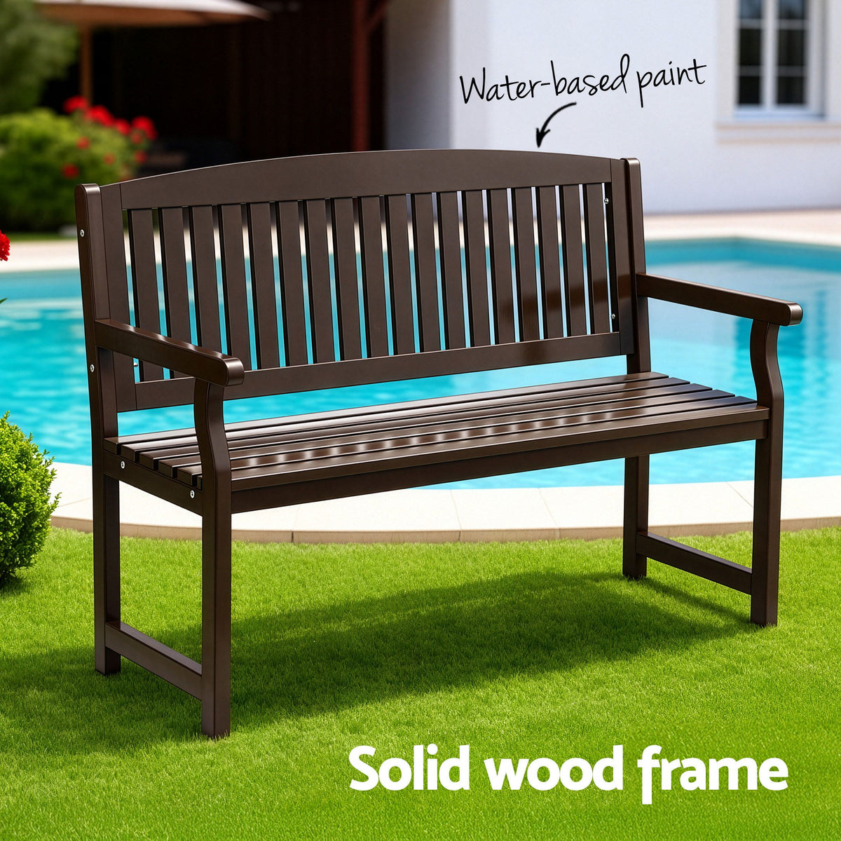Gardeon 2 Seater Wooden Outdoor Garden Bench Brown
