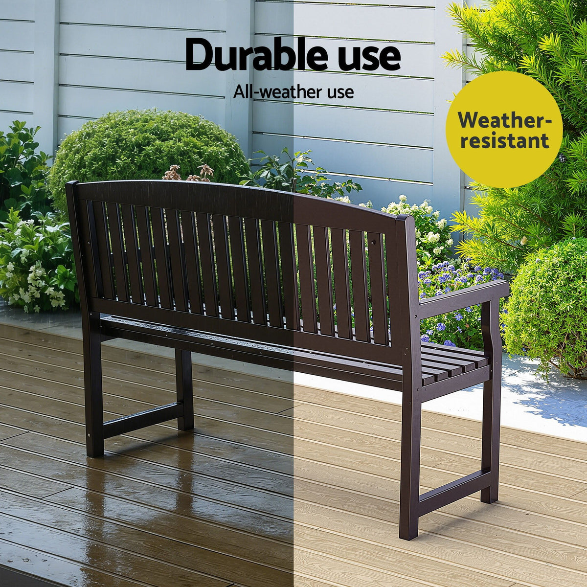 Gardeon 2 Seater Wooden Outdoor Garden Bench Brown