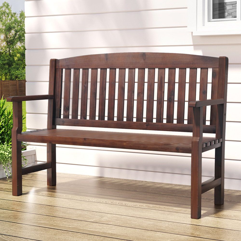 Gardeon 2 Seater Wooden Outdoor Garden Bench Brown