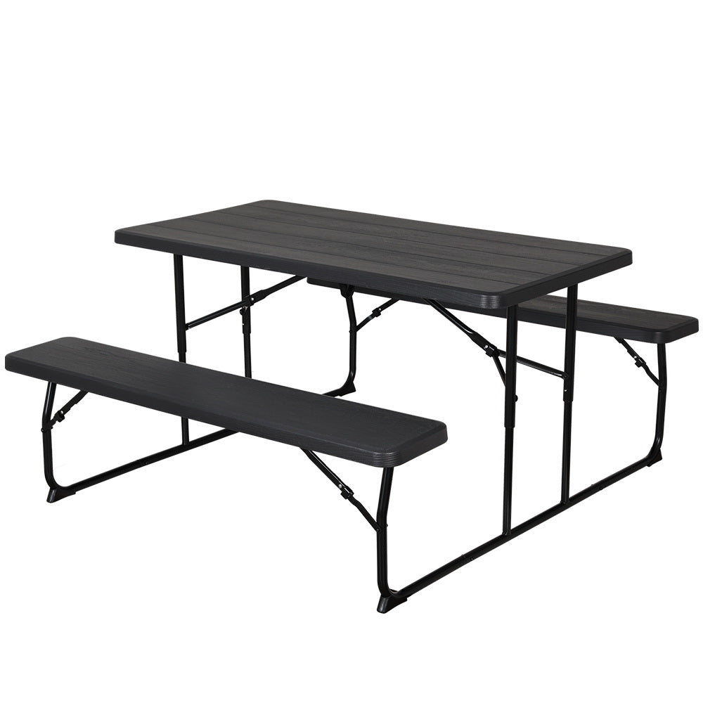 Gardeon 3-Piece Outdoor Dining Set HDPE Black