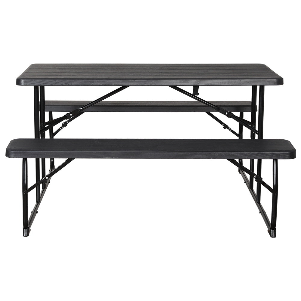 Gardeon 3-Piece Outdoor Dining Set HDPE Black