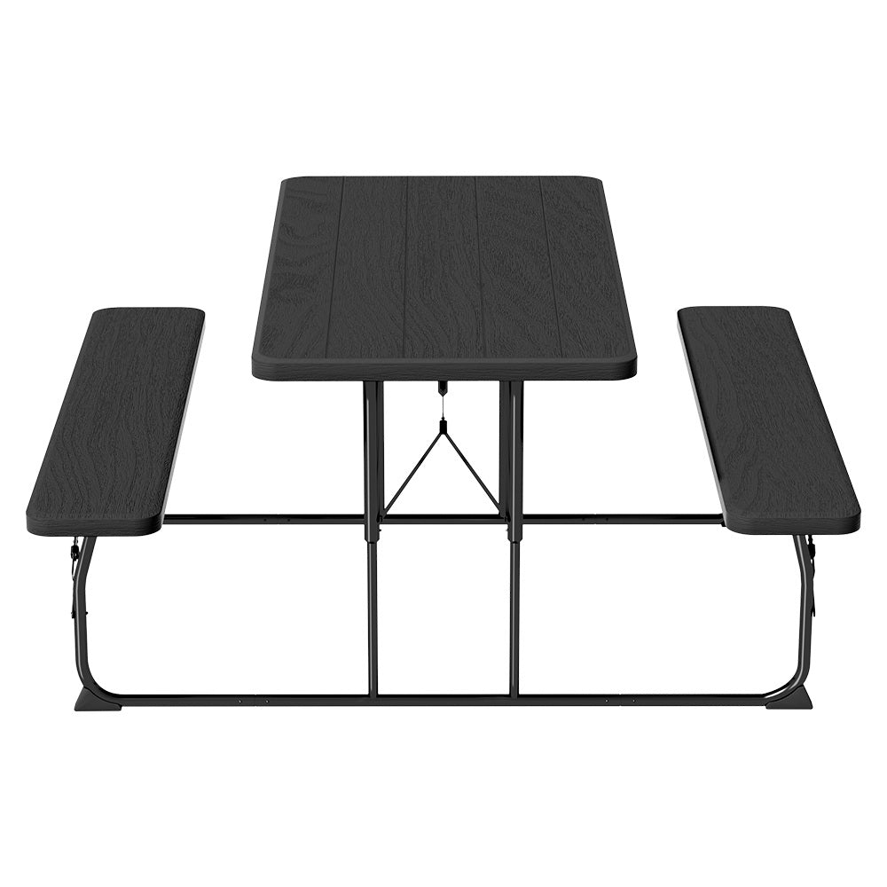 Gardeon 3-Piece Outdoor Dining Set HDPE Black