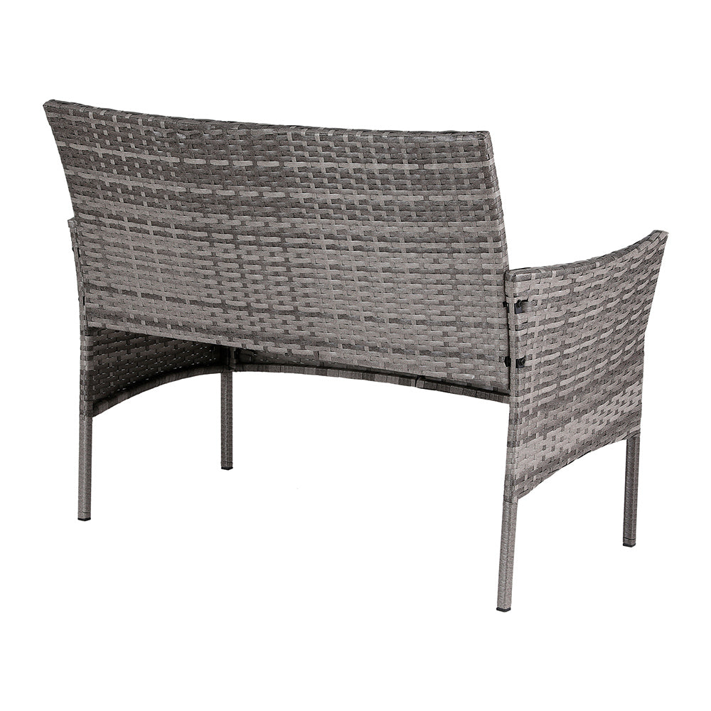 Gardeon 4-Seater Wicker Outdoor Sofa Set Grey