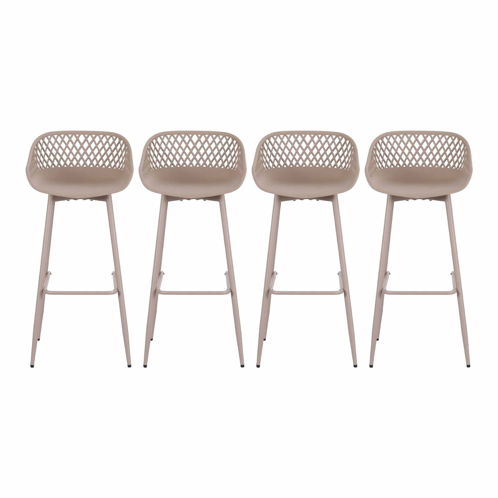 Gardeon 4-Piece Outdoor Bar Stools Plastic Metal Dining Chair Furniture Coffee