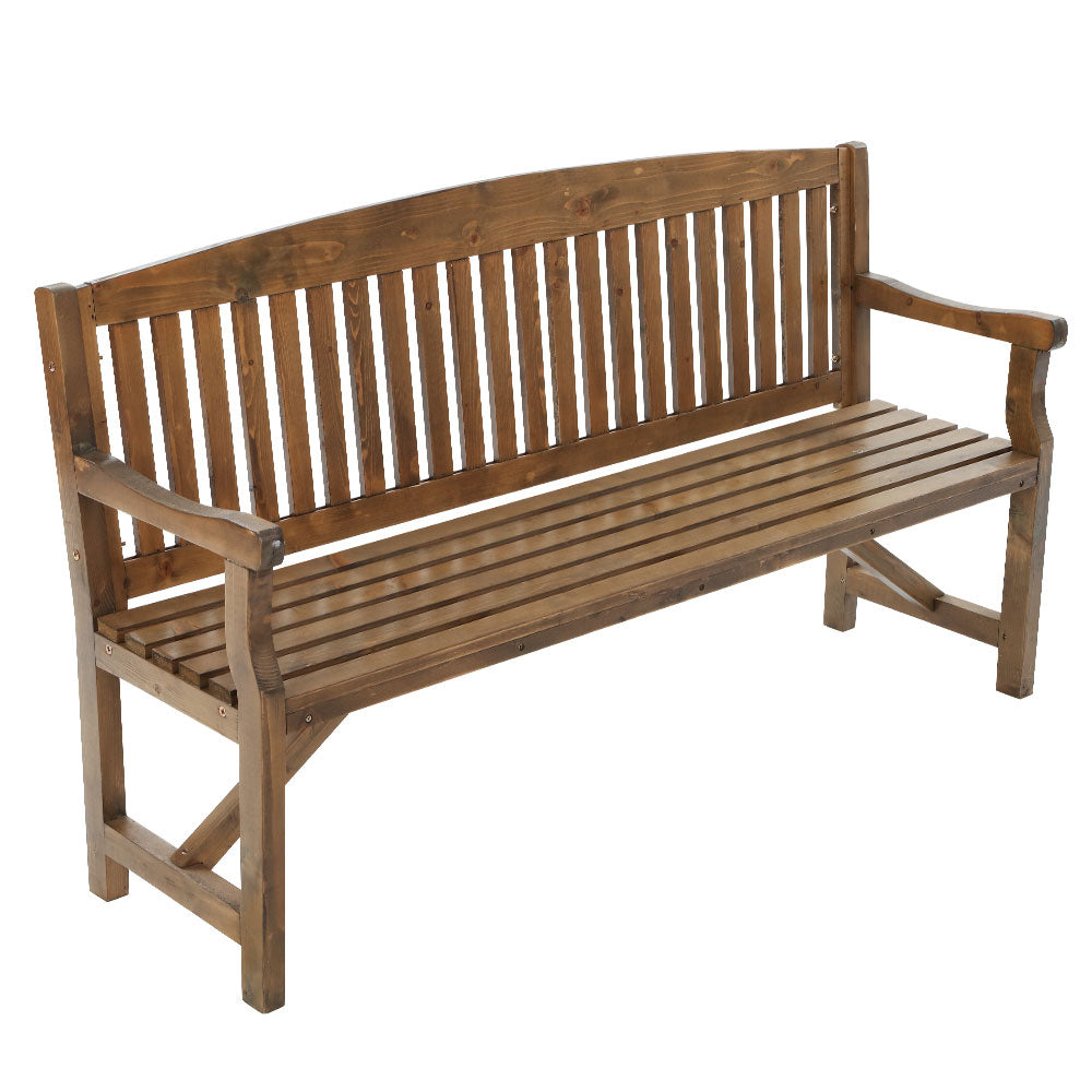 Gardeon 5FT Wooden Garden Bench 3-Seater Natural