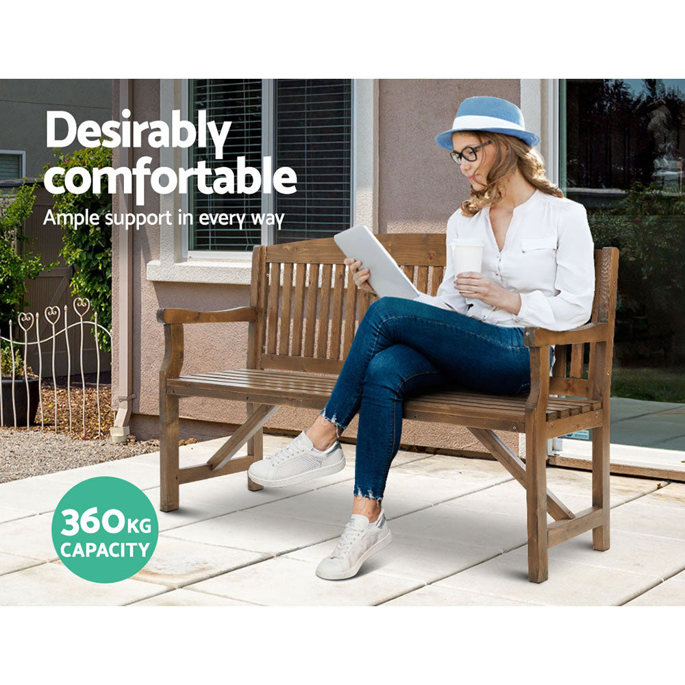Gardeon 5FT Wooden Garden Bench 3-Seater Natural
