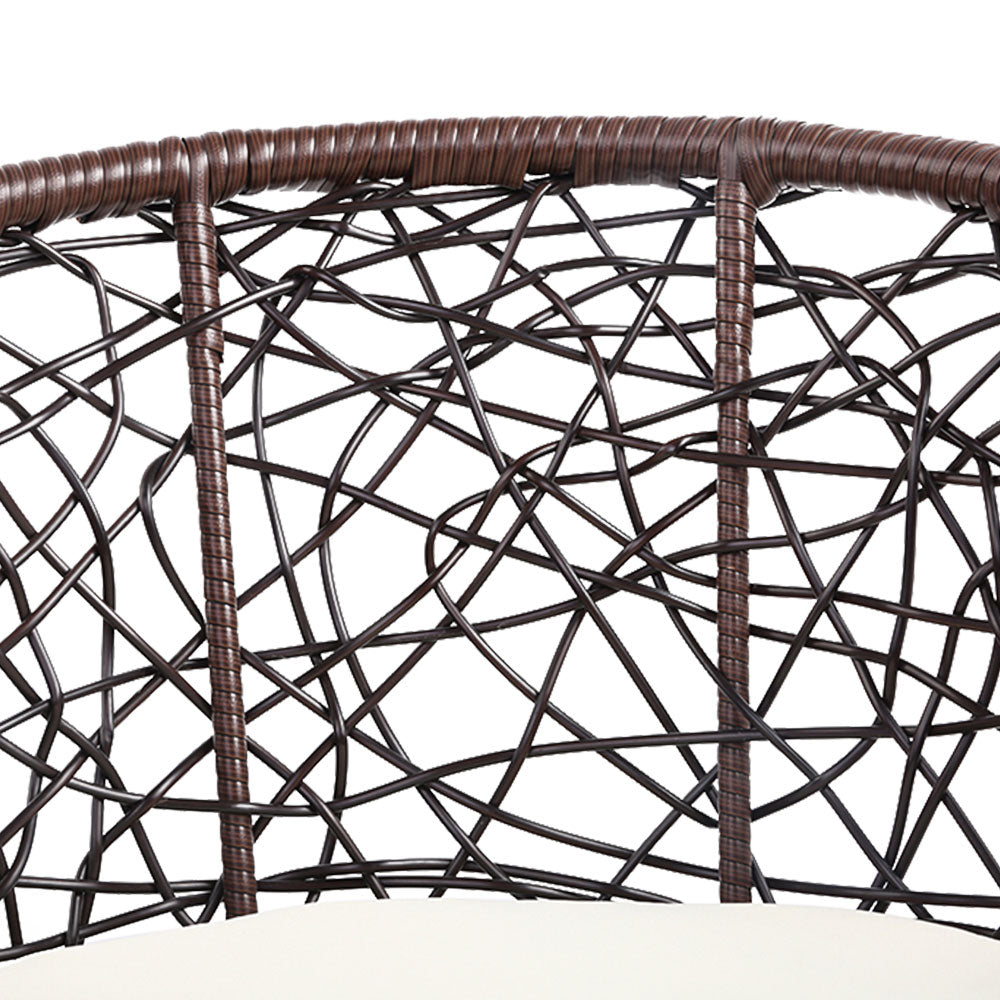 Gardeon 3PC Outdoor Bistro Set Rattan Table Chairs Brown