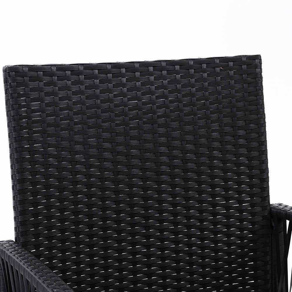 Lyra 2PC Outdoor Dining Chairs Wicker Black