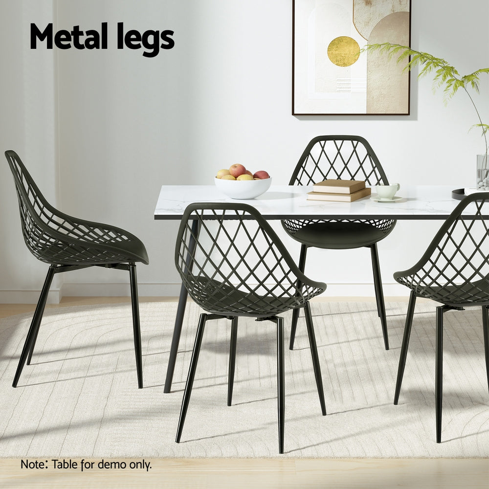 Gardeon 4PC Outdoor Dining Lounge Chairs Black