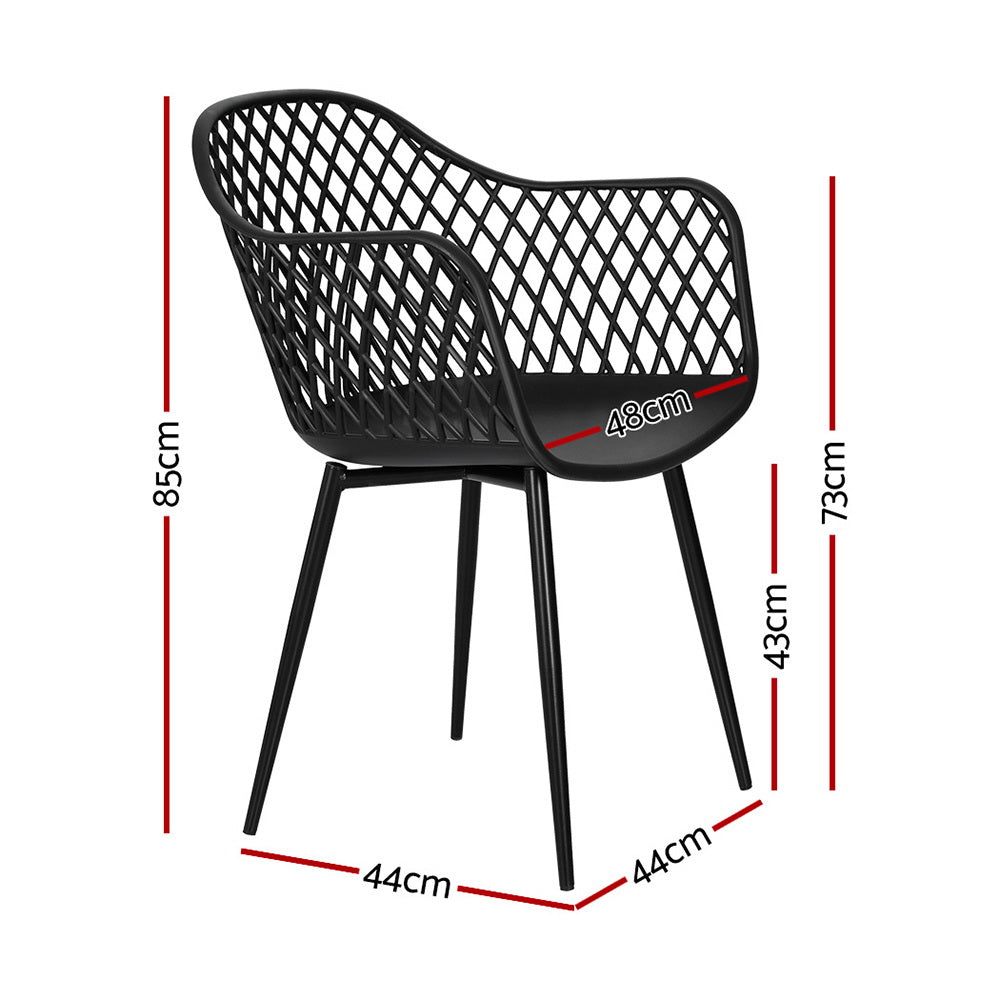 Gardeon 4PC Outdoor Dining Chairs Black UV-Resistant