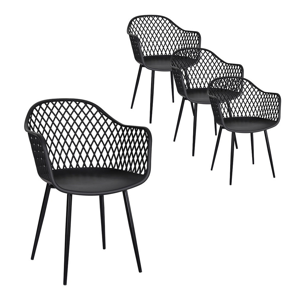 Gardeon 4PC Outdoor Dining Chairs Patio Furniture Black