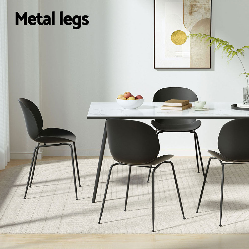 Gardeon 4PC Outdoor Dining Chairs Black Weather-Resistant
