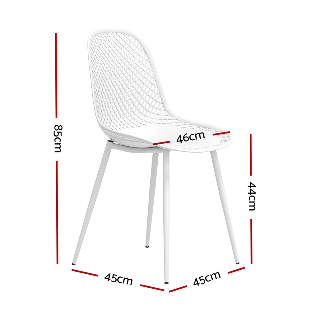 Gardeon 4PC Outdoor Dining Chairs PP Lounge Chair Patio Garden Furniture White