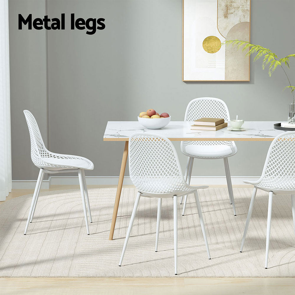 Gardeon 4PC Outdoor Dining Chairs Patio Garden Furniture White