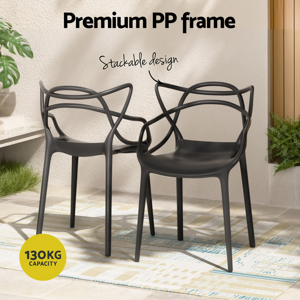 Gardeon 4PC Outdoor Dining Chairs Stackable Patio Furniture