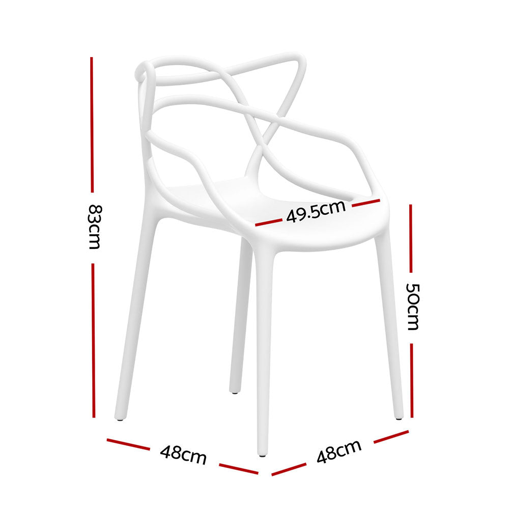 Gardeon 4PC Stackable Outdoor Dining Chairs White