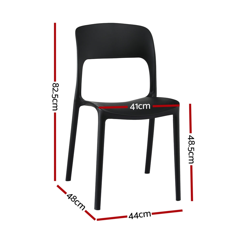 Gardeon 4PC Stackable Outdoor Dining Chairs Black
