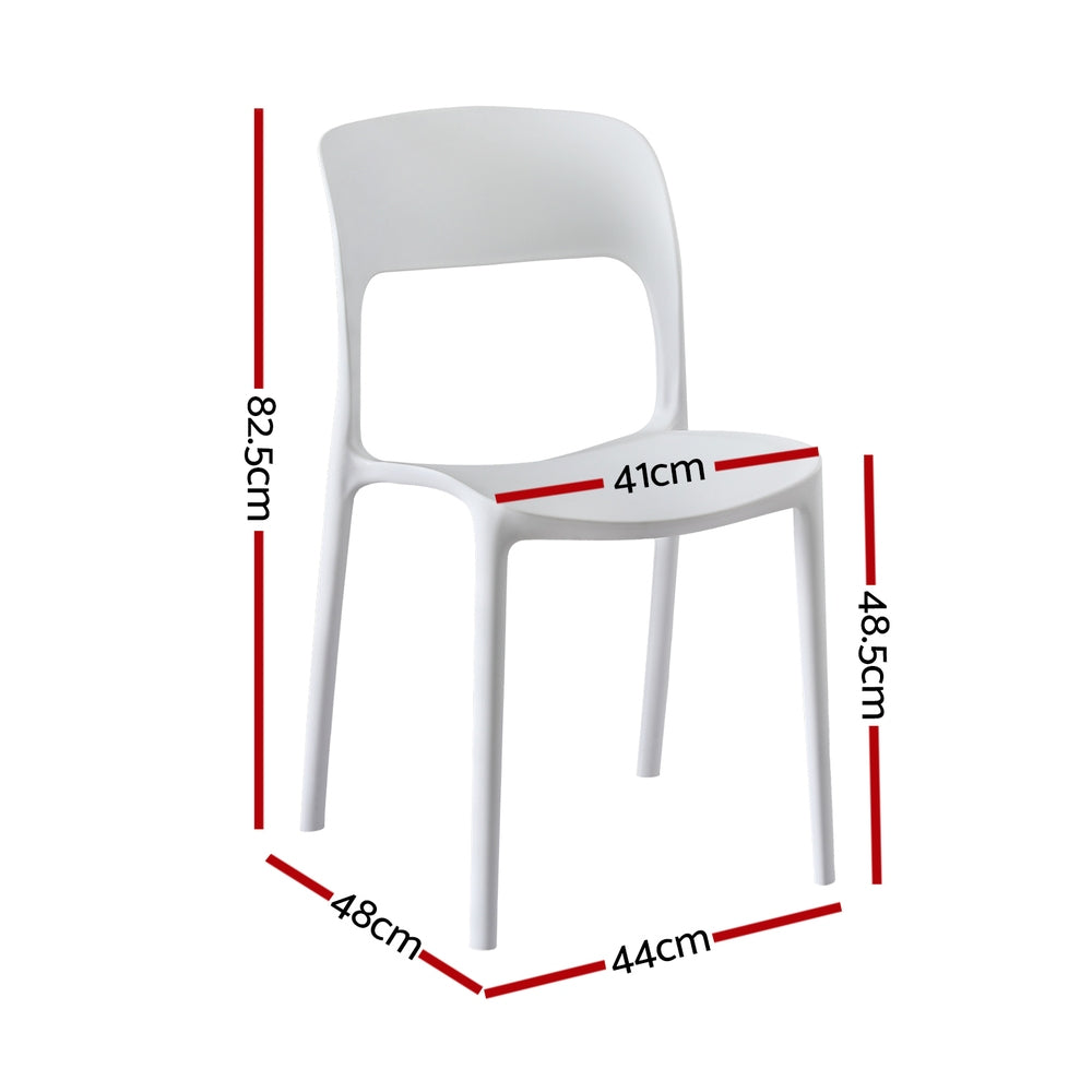 Gardeon 4PC Stackable Outdoor Dining Chairs White