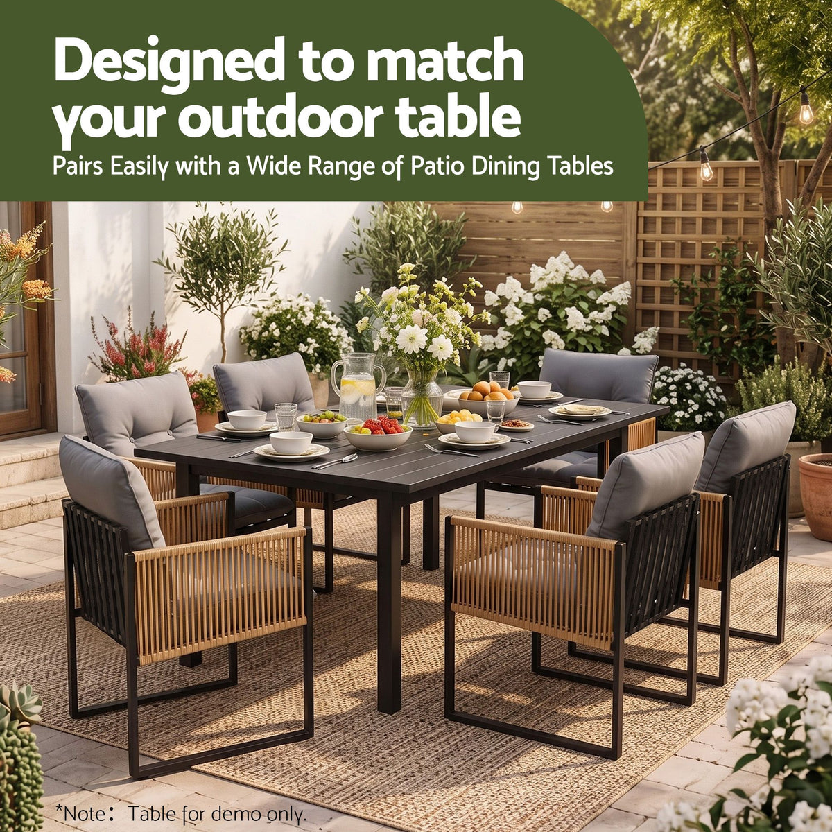 Gardeon 2 Piece Outdoor Dining Chair Wicker Patio Armchair